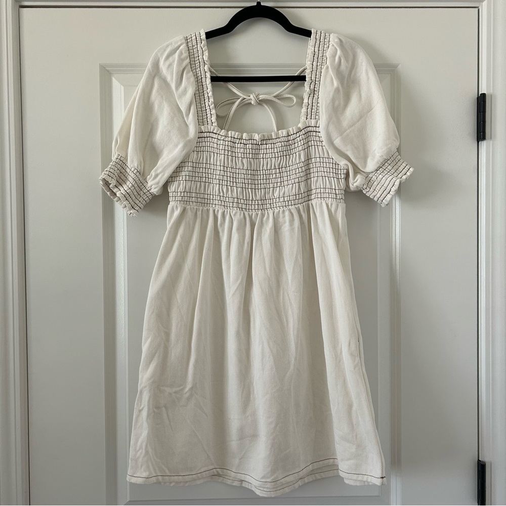 Henly Sasha White Denim Mini Dress